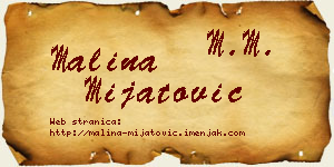 Malina Mijatović vizit kartica